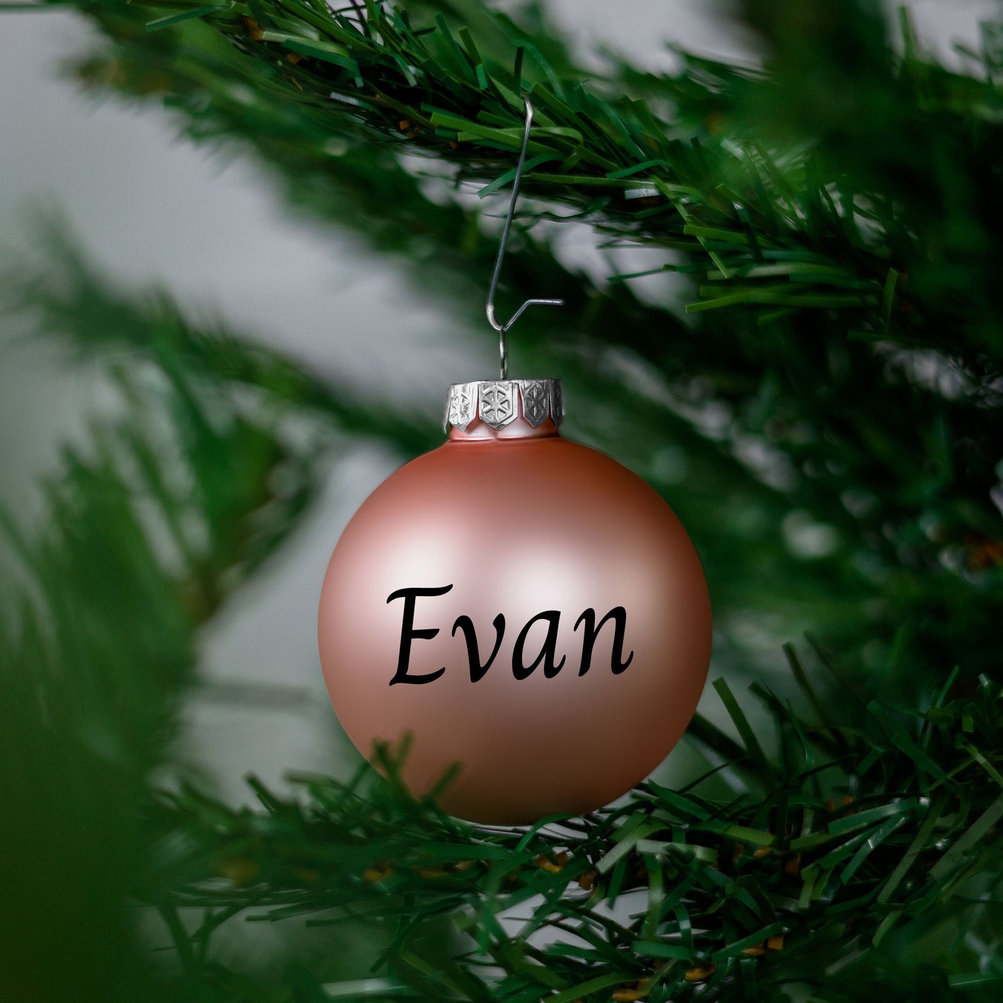 Kerstbal Roze Mat - Naam