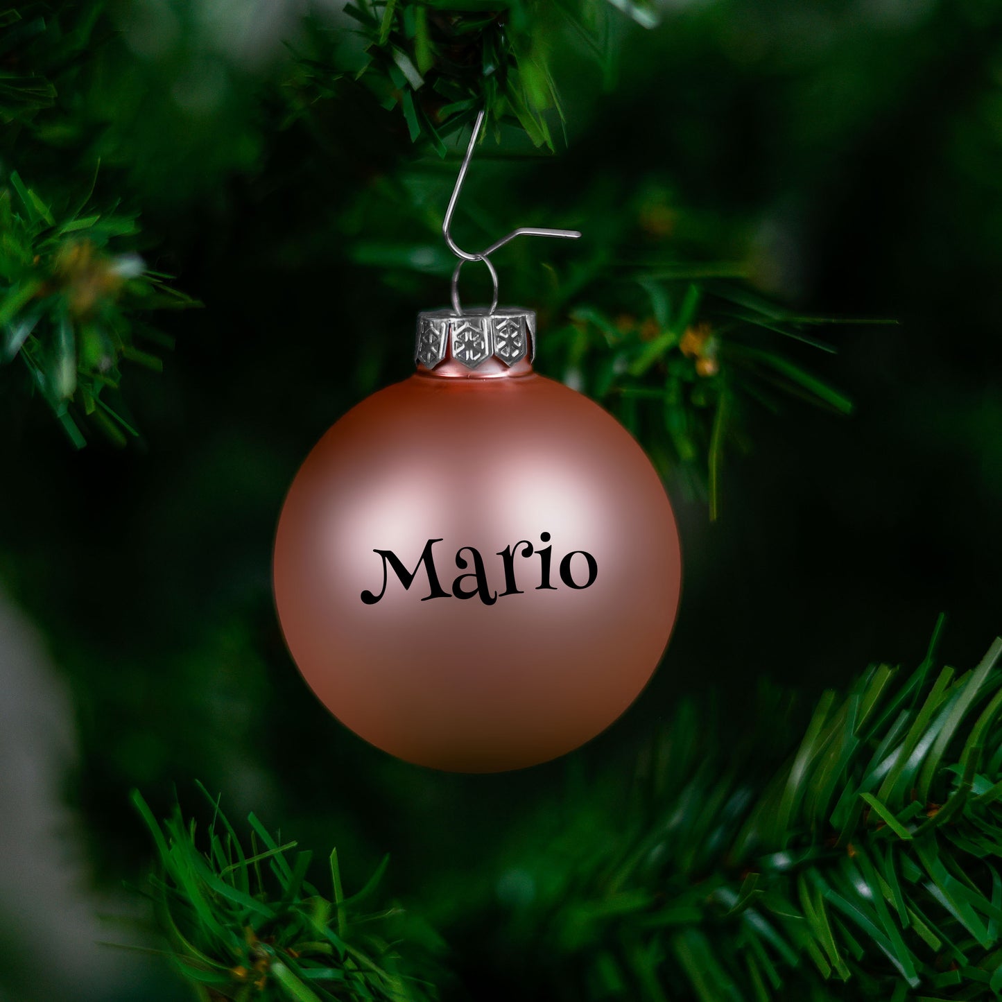 Kerstbal Roze Mat - Naam