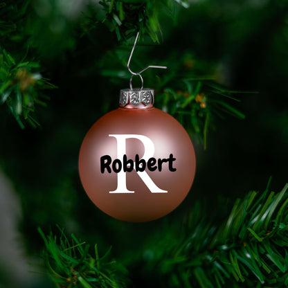 Kerstbal Roze Mat - Naam + hoofdletter