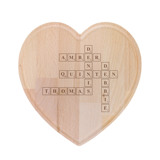 Snijplank hart - Scrabble