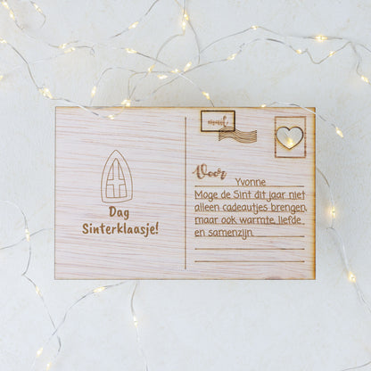 Houten kaart - Dag! Sinterklaas
