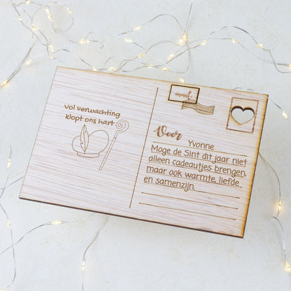 Houten kaart - Vol verwachting klopt ons hart