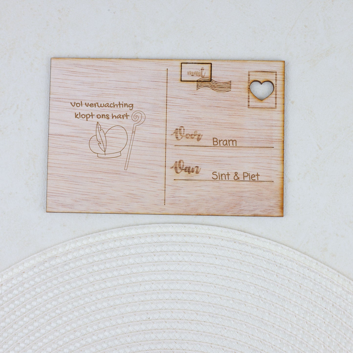 Houten kaart - Vol verwachting klopt ons hart