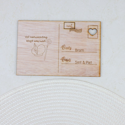 Houten kaart - Vol verwachting klopt ons hart