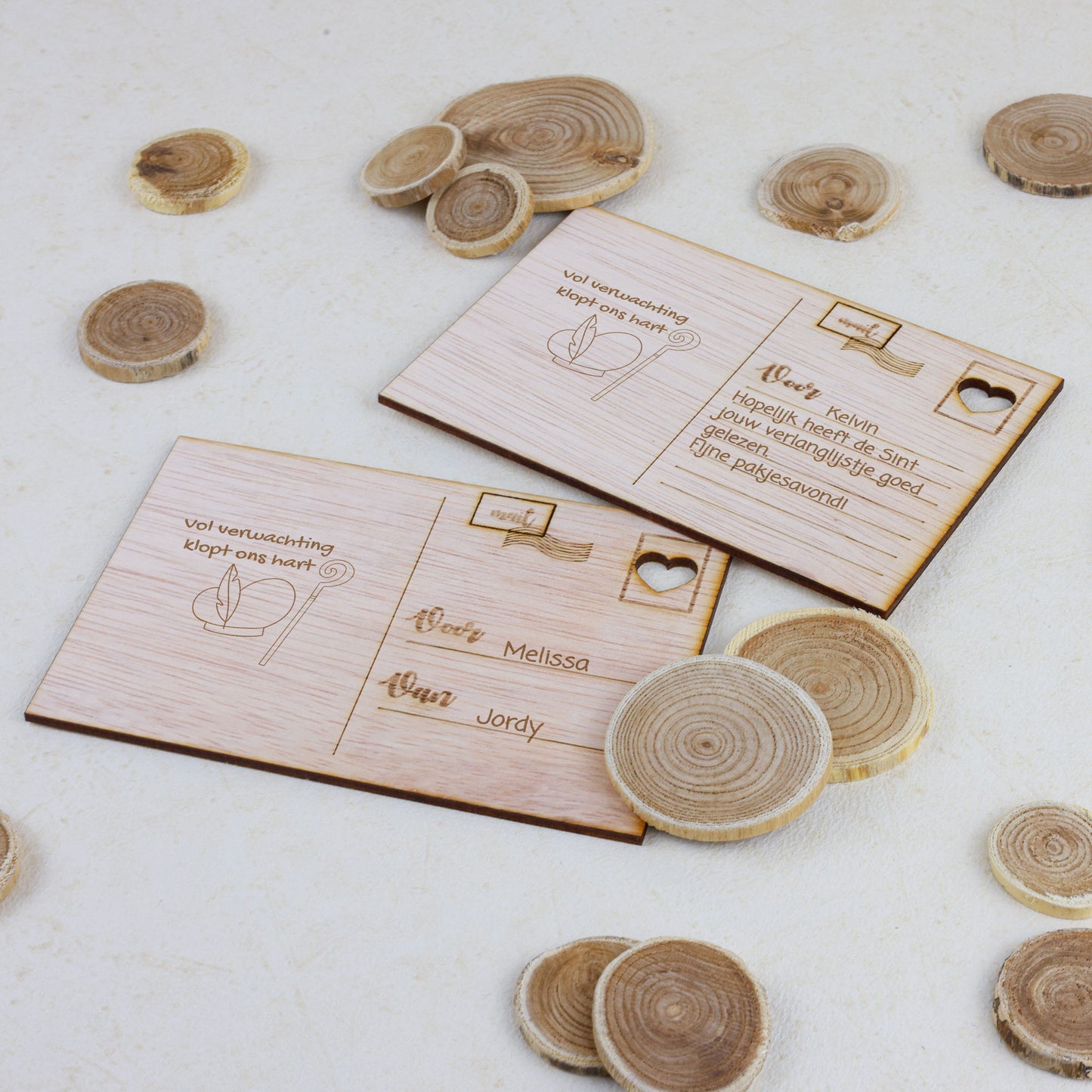 Houten kaart - Vol verwachting klopt ons hart