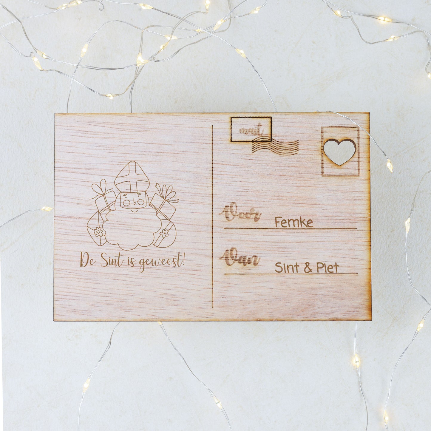 Houten kaart - De sint is geweest!