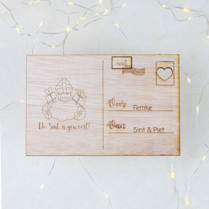 Houten kaart - De sint is geweest!