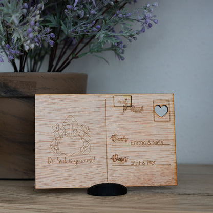 Houten kaart - De sint is geweest!