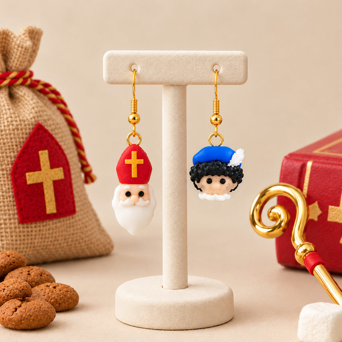 3D Print Oorbel - Set: Sinterklaas + Piet