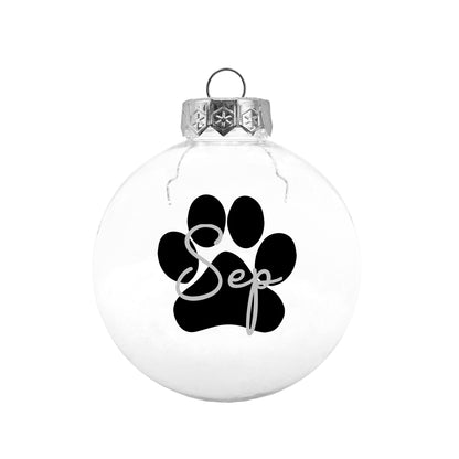 Kerstbal Sneeuw - Naam + Pootje