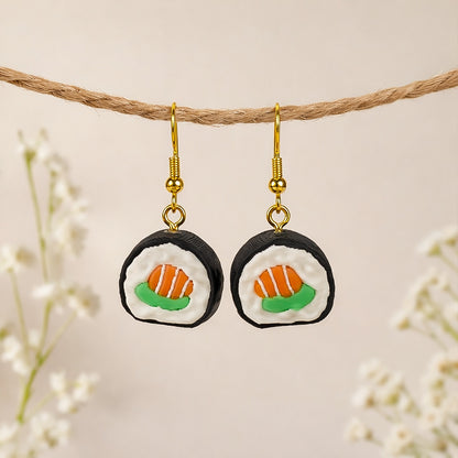 3D Print Oorbel - Sushi 'Maki Zalm Komkommer'