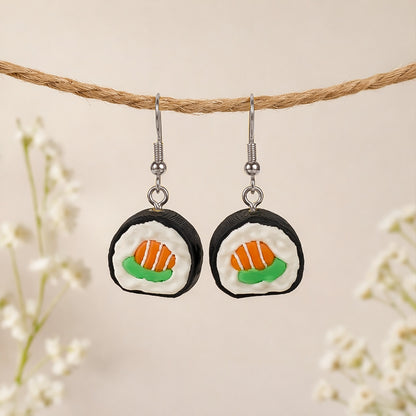 3D Print Oorbel - Sushi 'Maki Zalm Komkommer'
