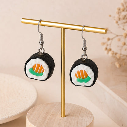 3D Print Oorbel - Sushi 'Maki Zalm Komkommer'