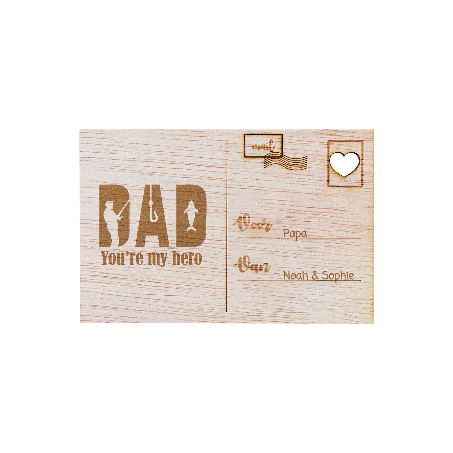 Houten kaart - DAD you're my hero