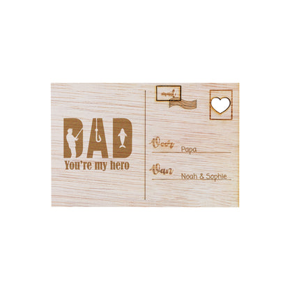 Houten kaart - DAD you're my hero