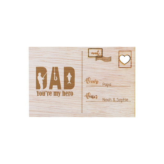 Houten kaart - DAD you're my hero