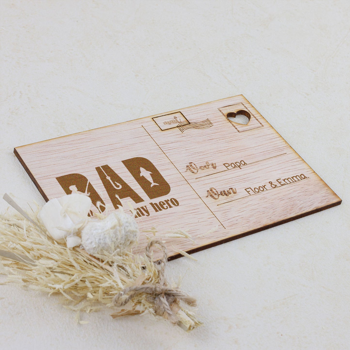 Houten kaart - DAD you're my hero