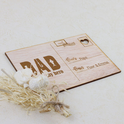 Houten kaart - DAD you're my hero