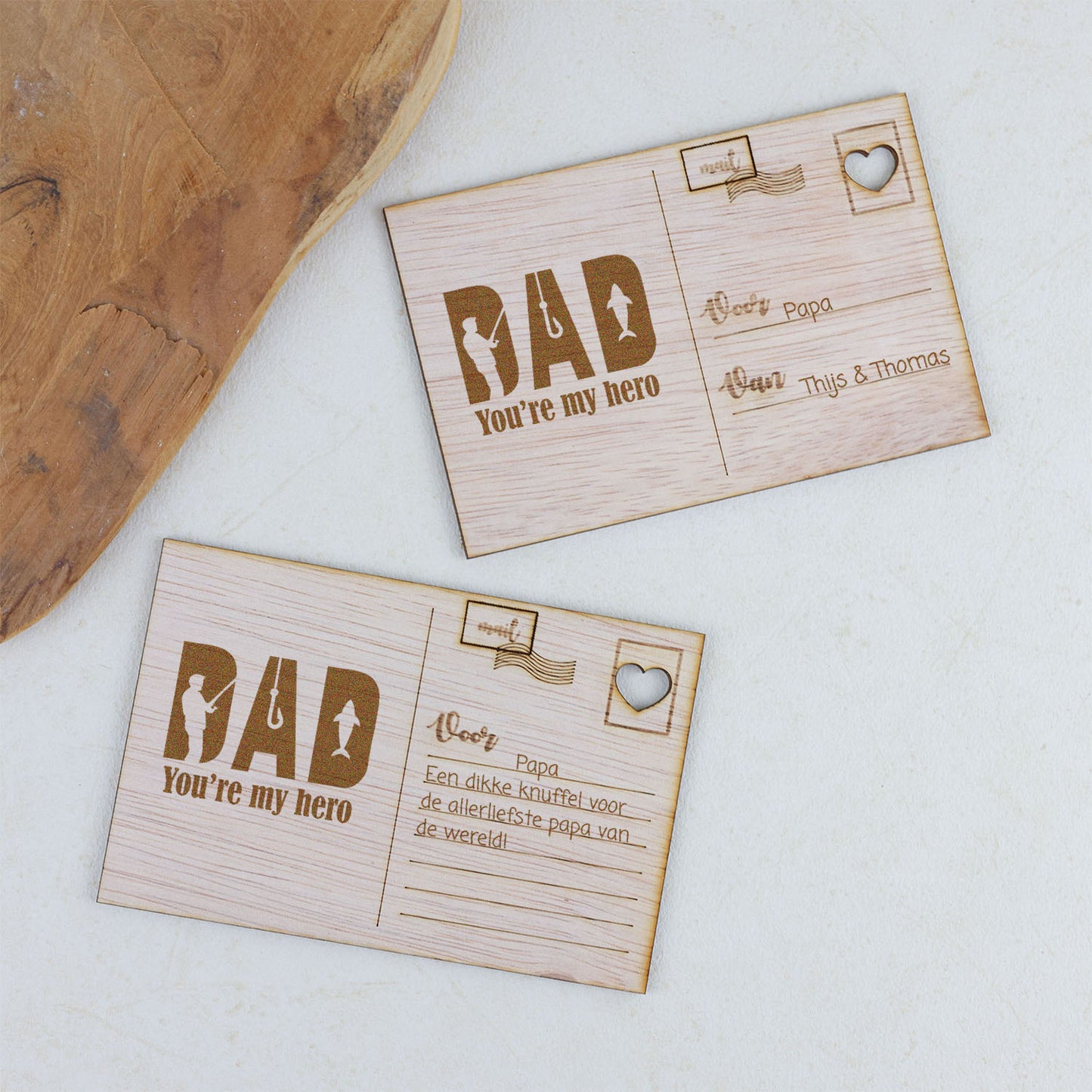 Houten kaart - DAD you're my hero