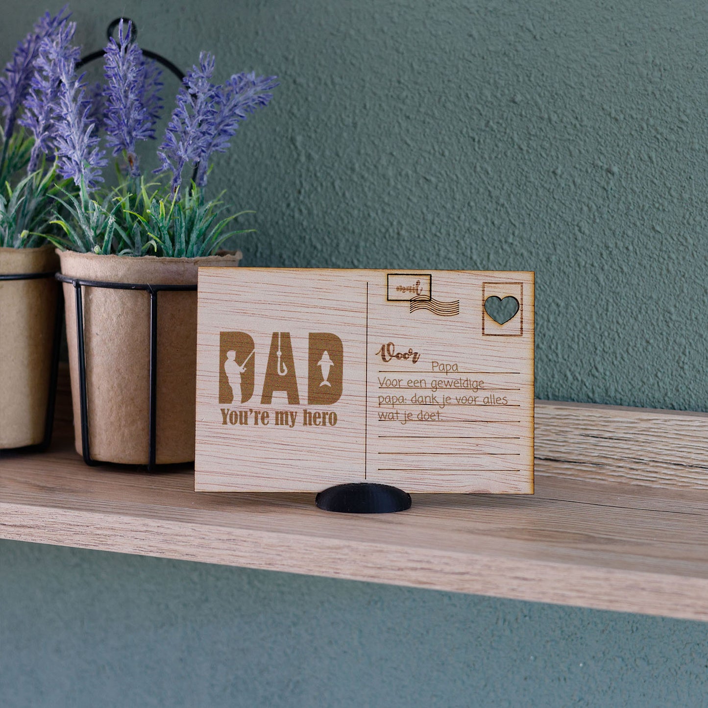 Houten kaart - DAD you're my hero
