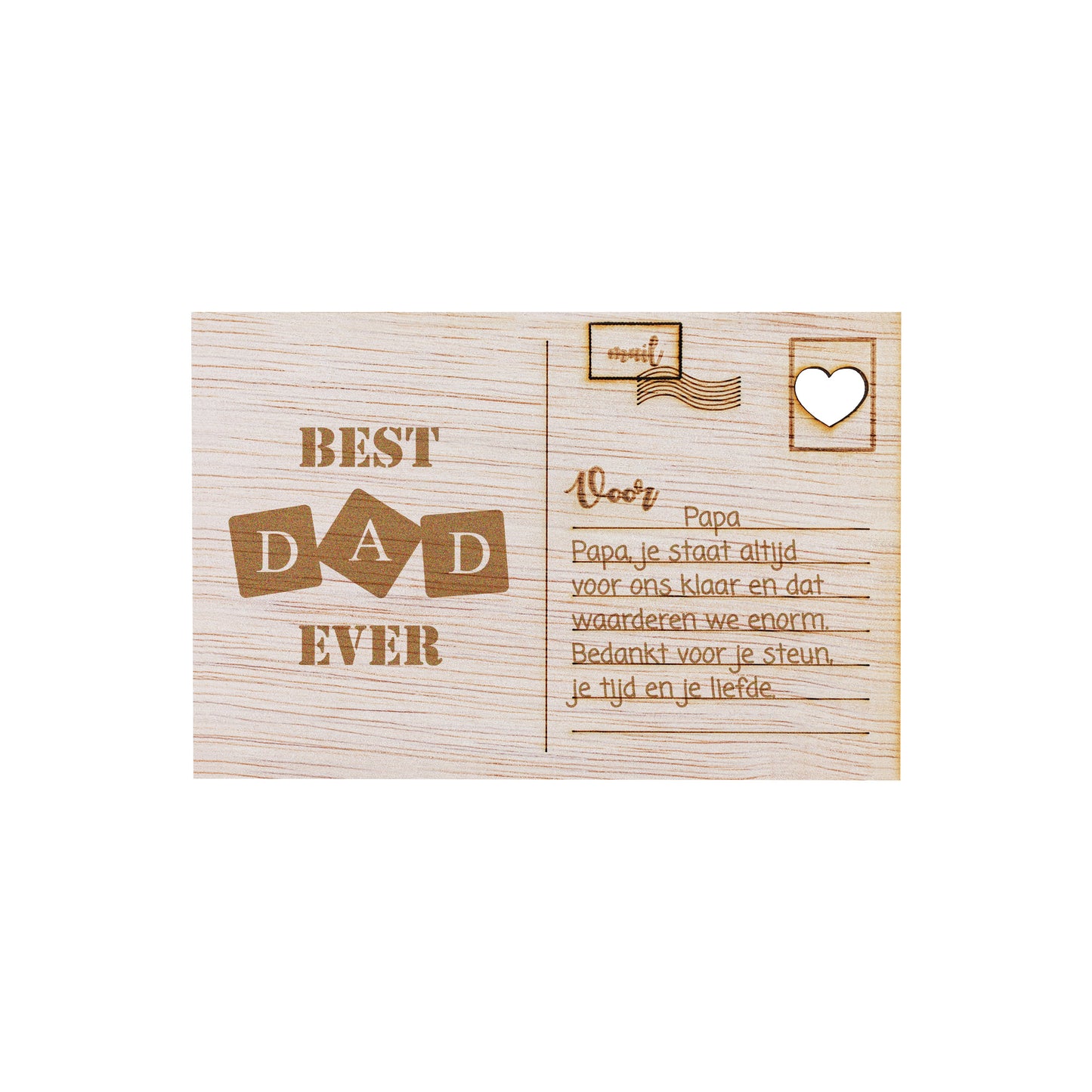 Houten kaart - Best Dad Ever