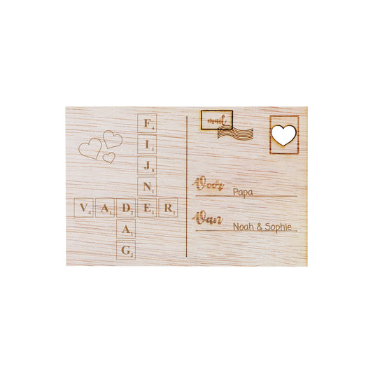 Houten kaart - Vaderdag Puzzel