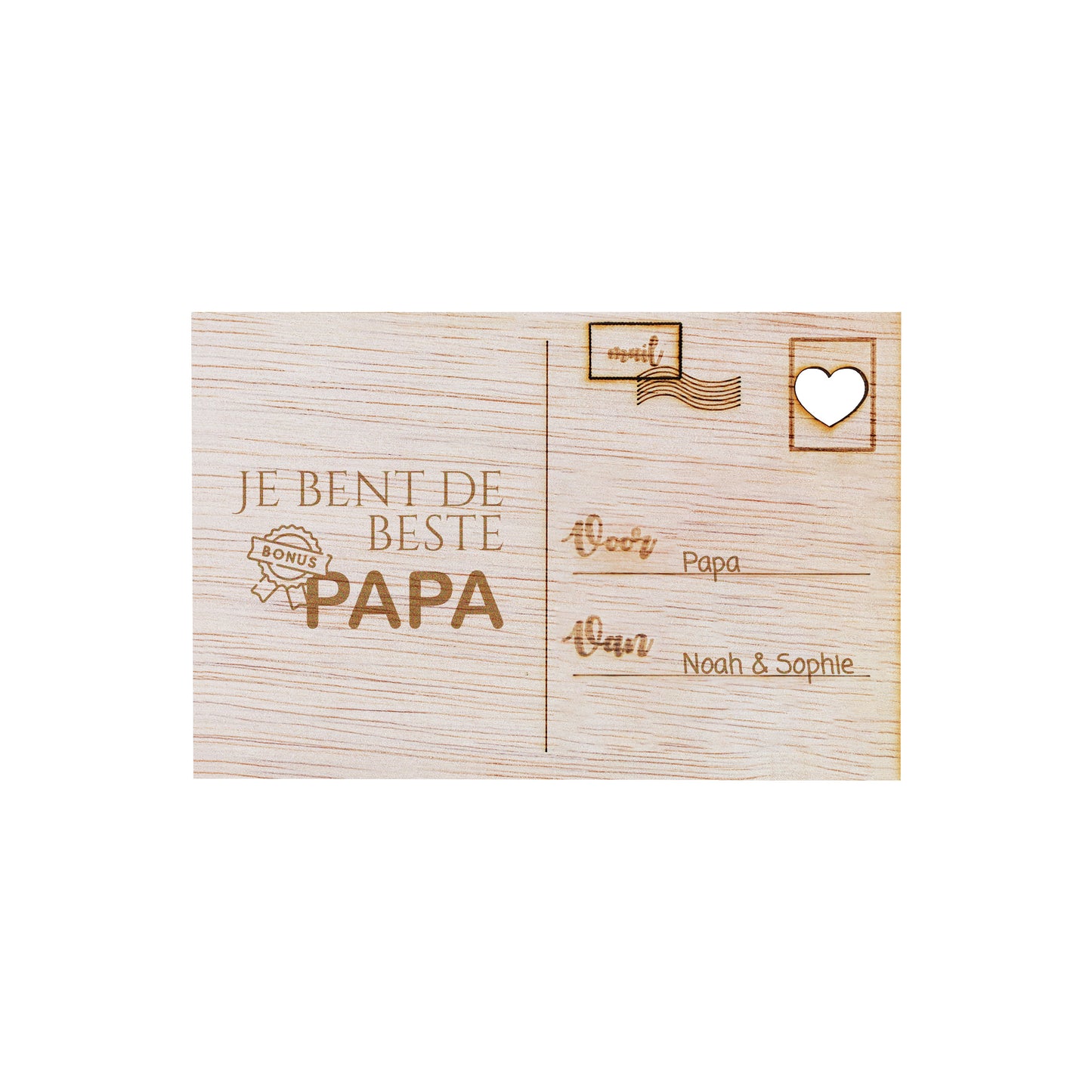 Houten kaart - Je bent de beste BONUS papa