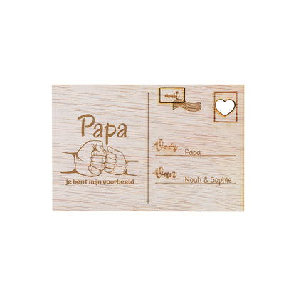 Houten kaart - Papa, jij bent mijn voorbeeld