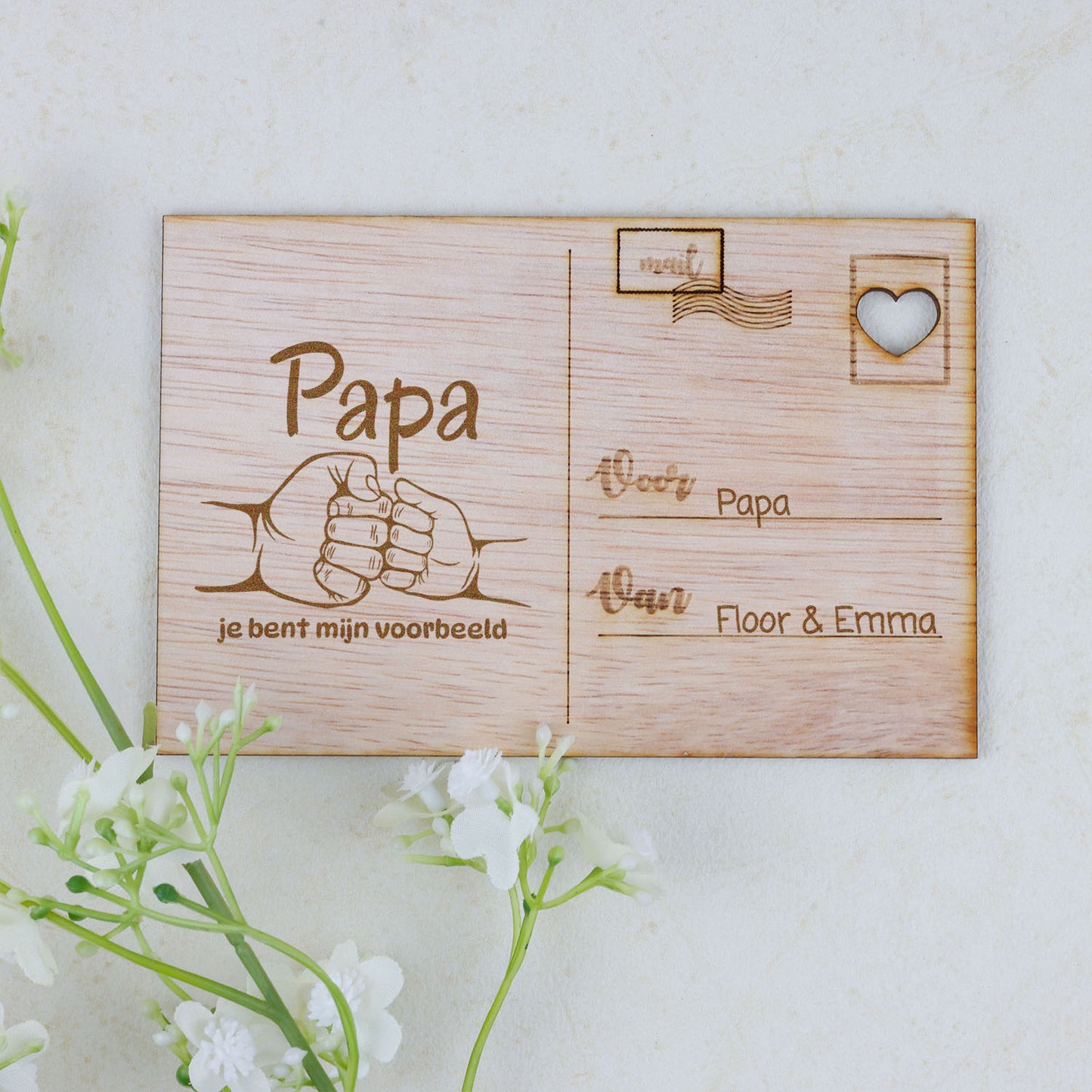 Houten kaart - Papa, jij bent mijn voorbeeld
