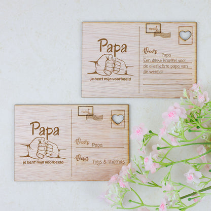 Houten kaart - Papa, jij bent mijn voorbeeld