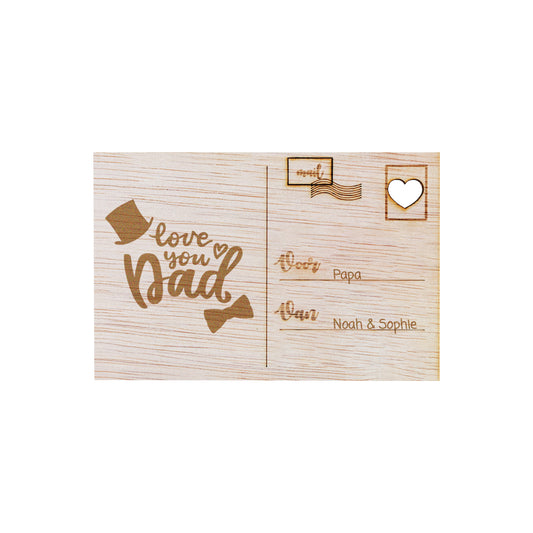 Houten kaart - Love You Dad