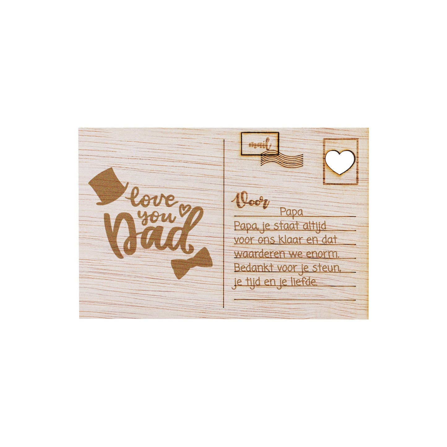 Houten kaart - Love You Dad