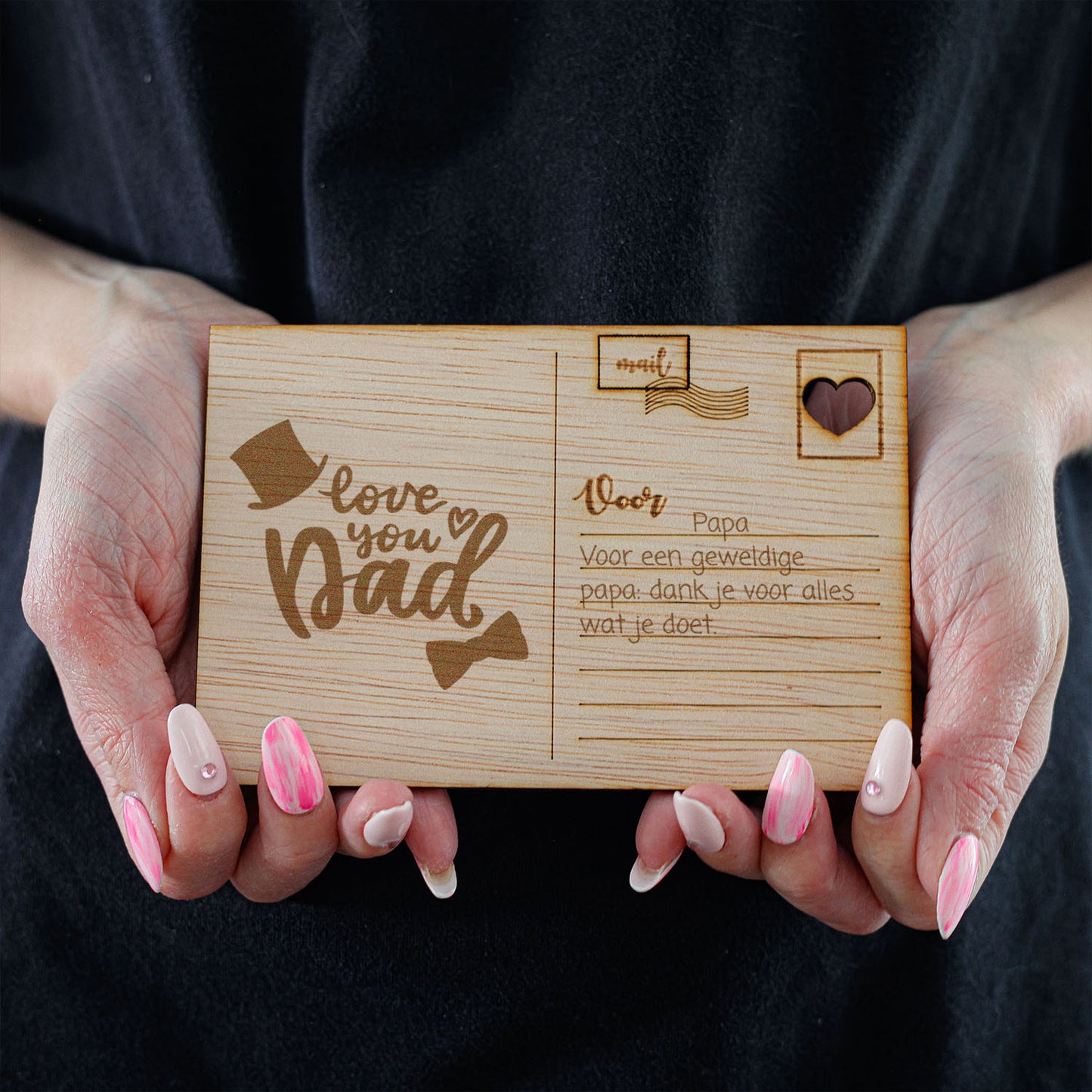 Houten kaart - Love You Dad