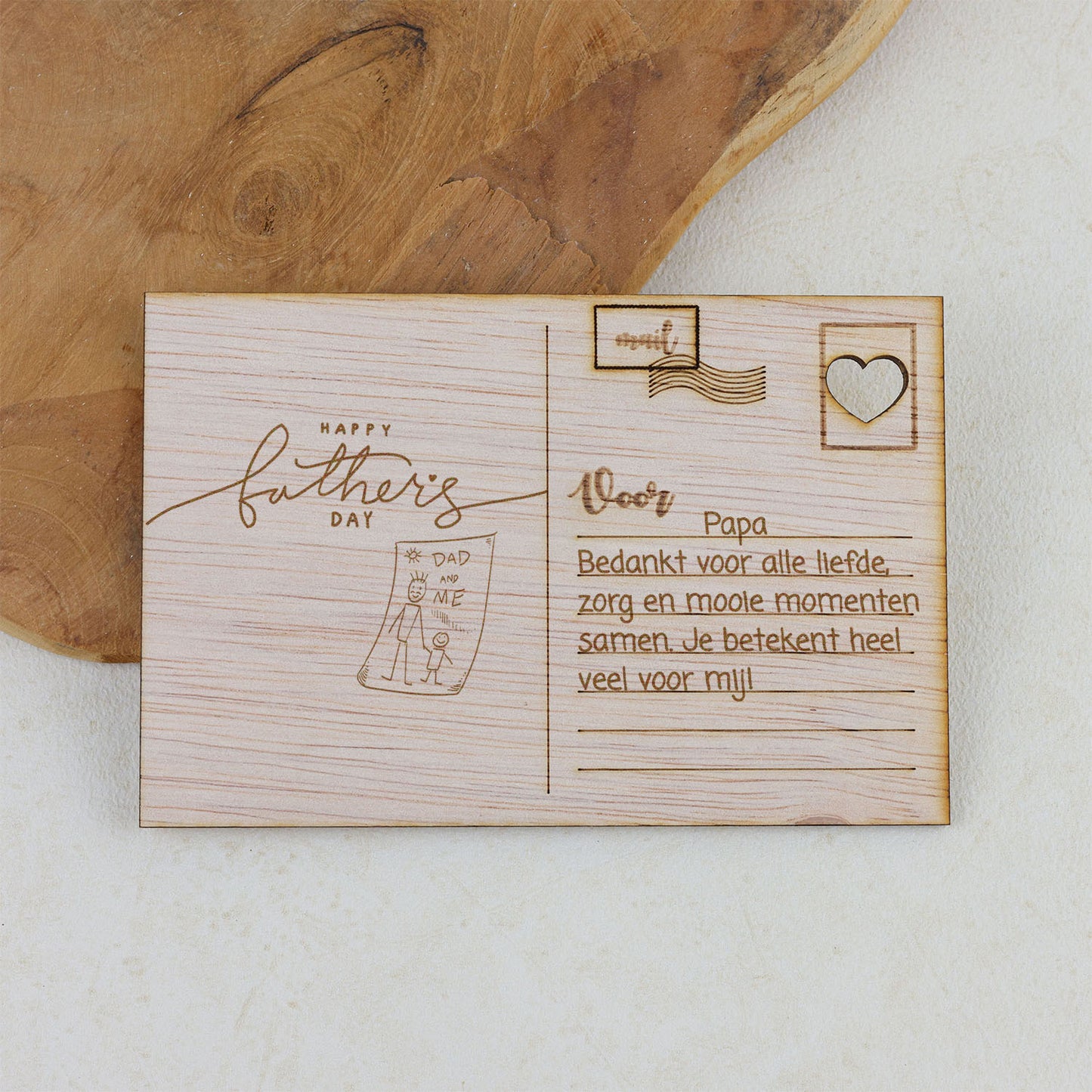 Houten kaart - Happy Fathersday