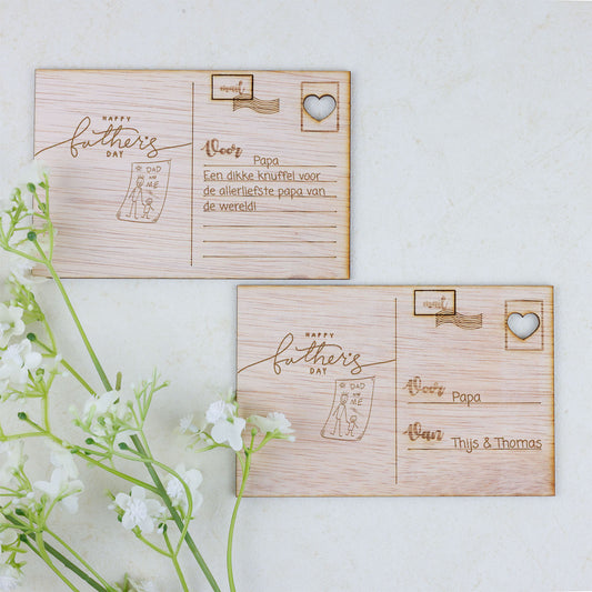 Houten kaart - Happy Fathersday
