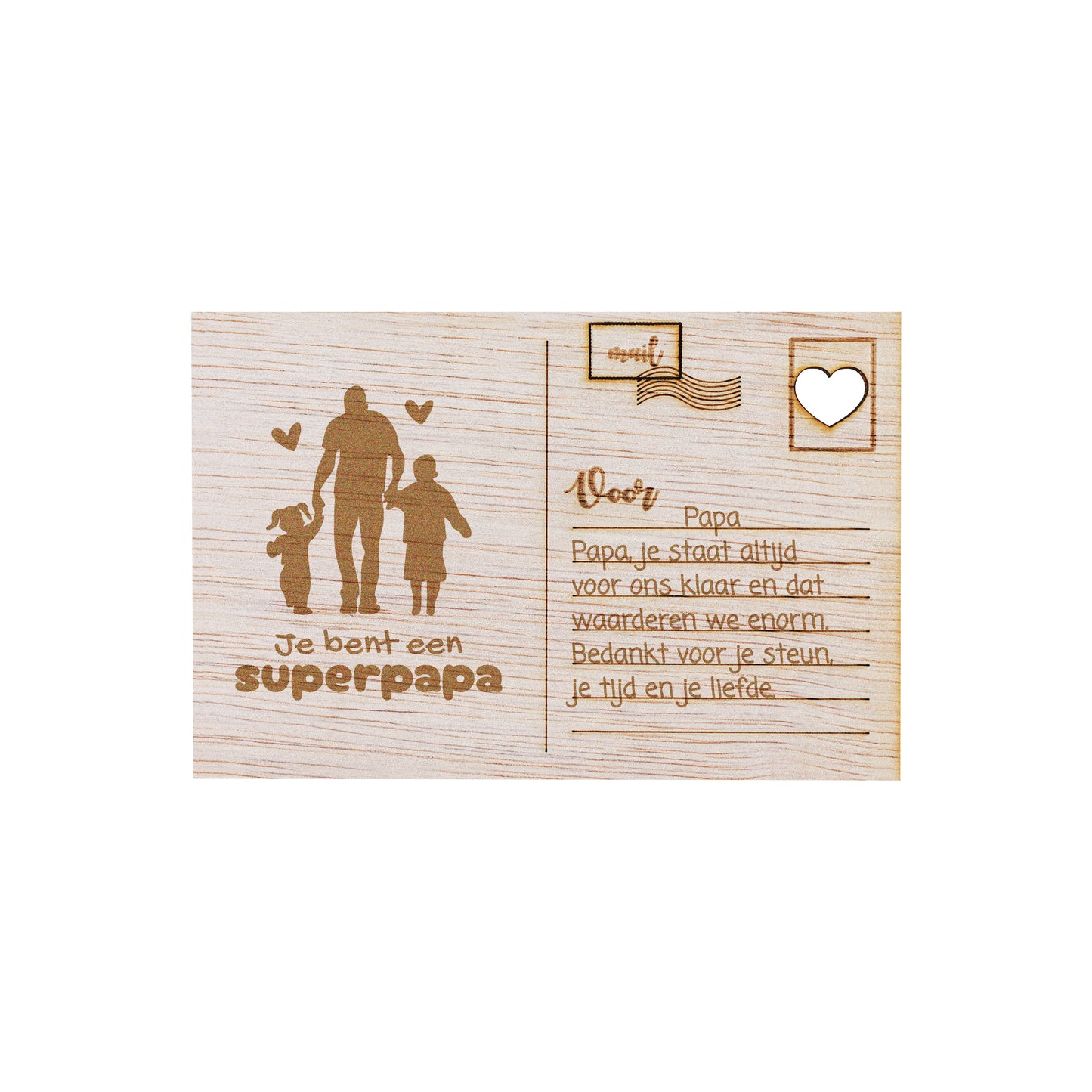 Houten kaart - Jij bent een Superpapa