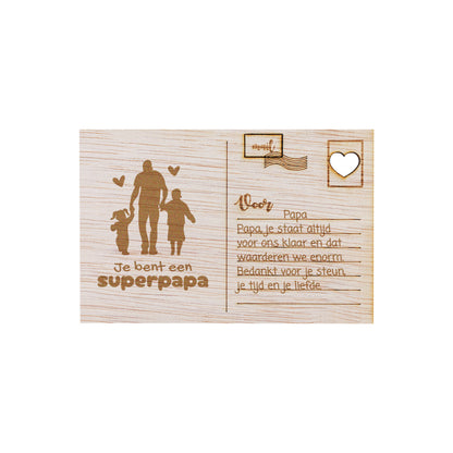 Houten kaart - Jij bent een Superpapa