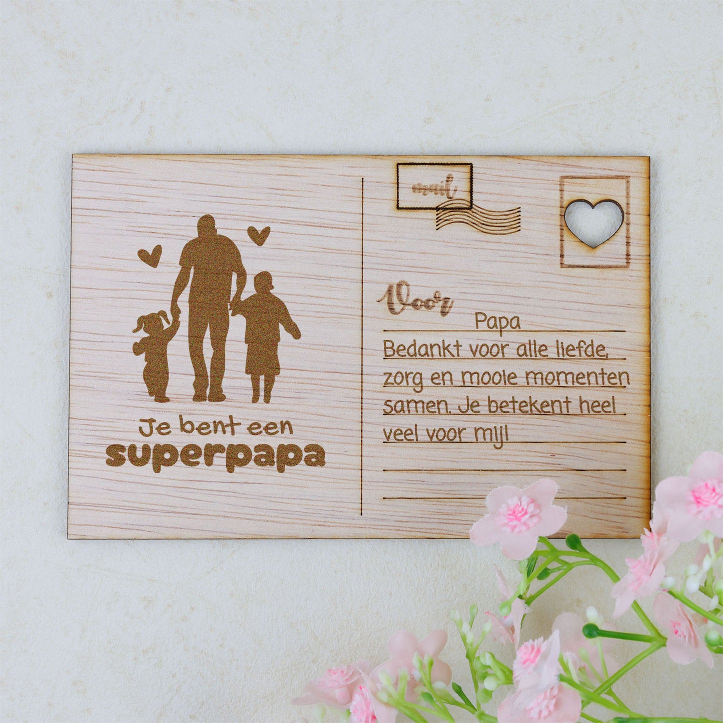 Houten kaart - Jij bent een Superpapa