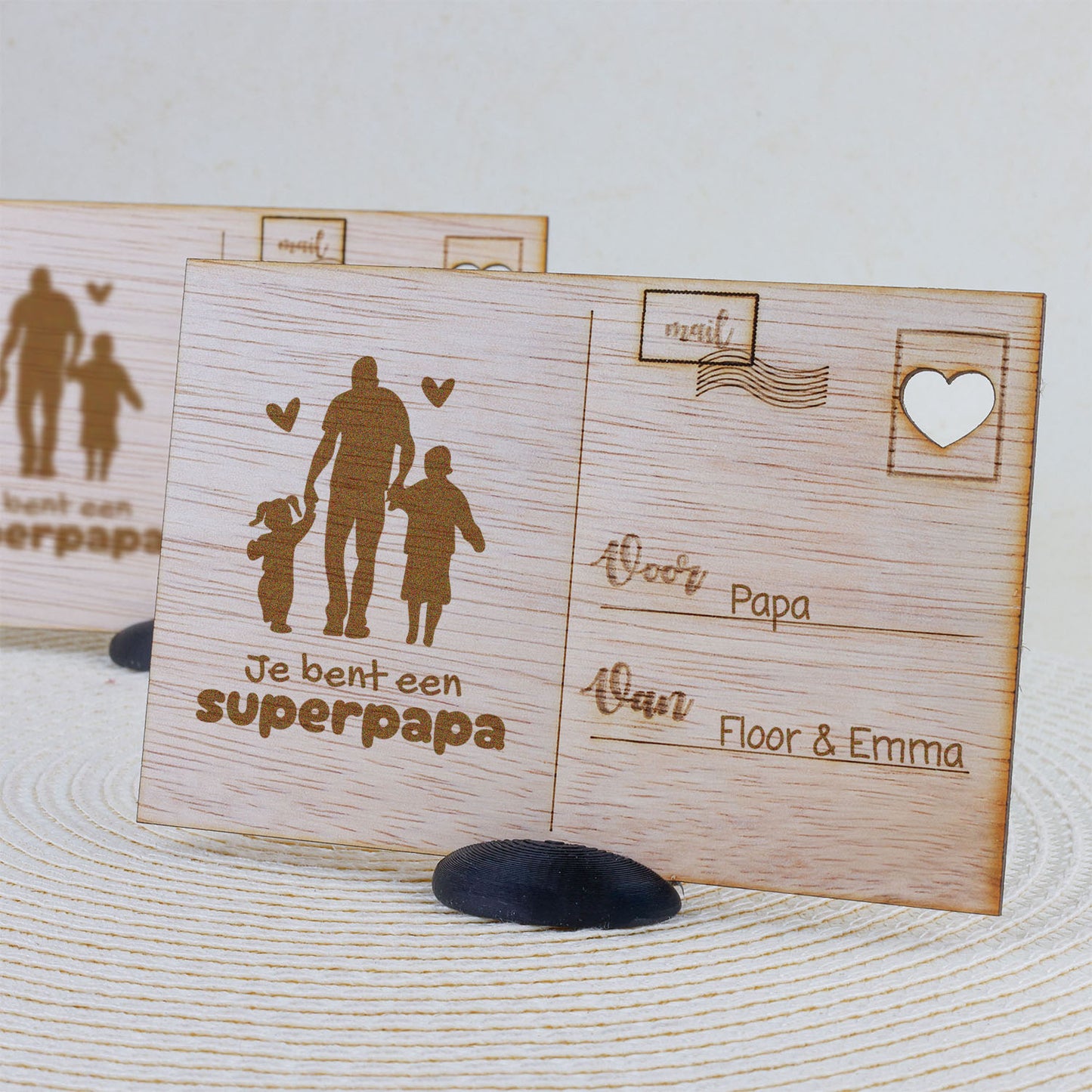 Houten kaart - Jij bent een Superpapa