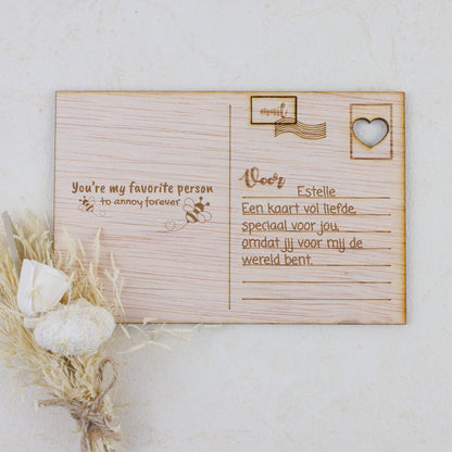 Houten kaart - You're my favorite person