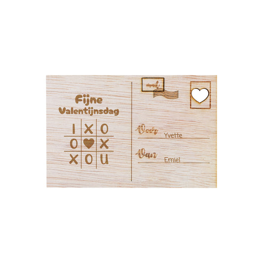 Houten kaart - Fijne valentijnsdag