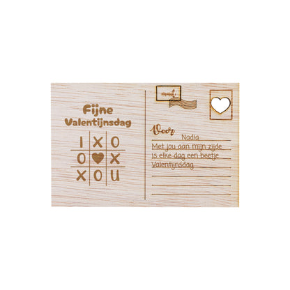 Houten kaart - Fijne valentijnsdag