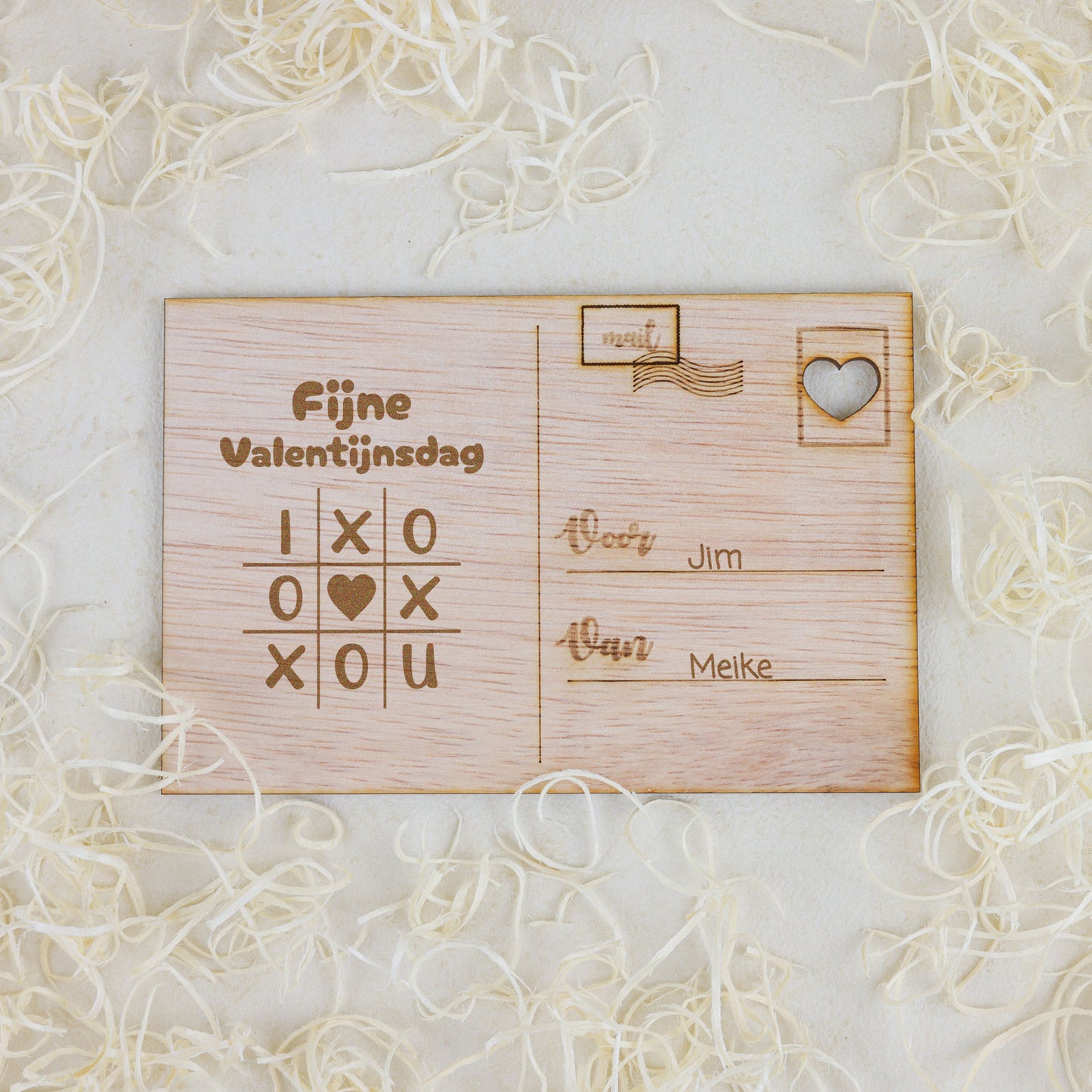 Houten kaart - Fijne valentijnsdag