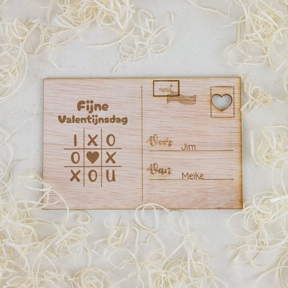 Houten kaart - Fijne valentijnsdag