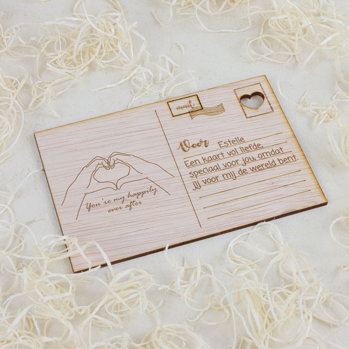 Houten kaart - You're my happily ever after