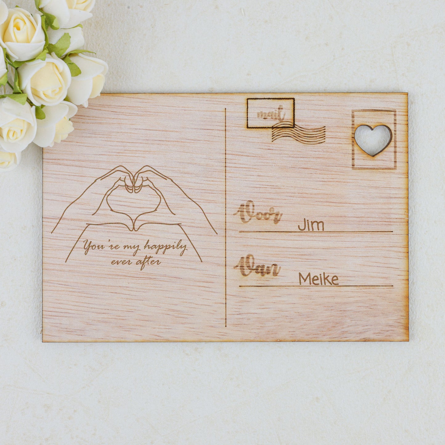Houten kaart - You're my happily ever after