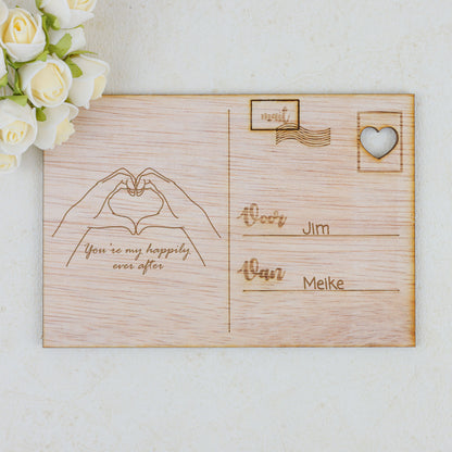 Houten kaart - You're my happily ever after