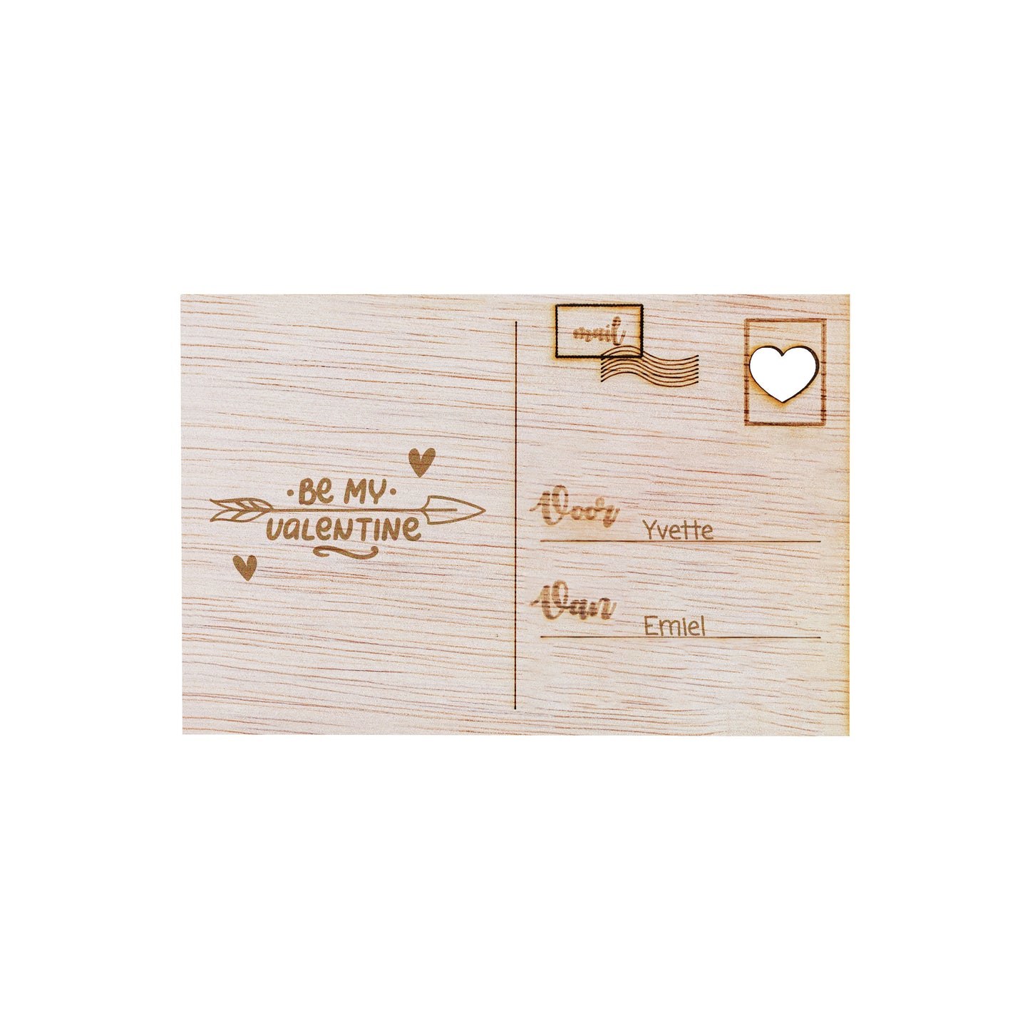 Houten kaart - Be My Valentine