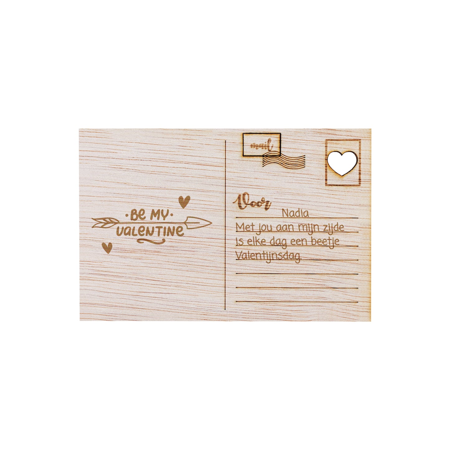 Houten kaart - Be My Valentine