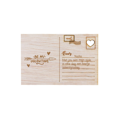 Houten kaart - Be My Valentine